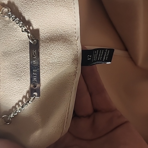 White House Black Market light pink faux suede double breast jacket - Picture 6 of 10